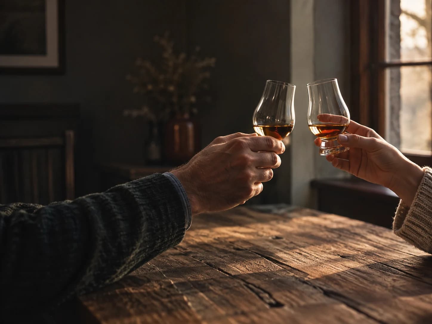 Illustration einer gemeinsamen Whiskyverkostung