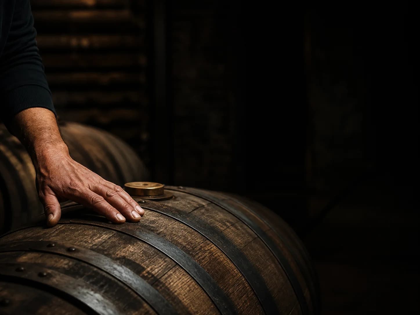 Illustration der Arbeit an einem Whiskyfass